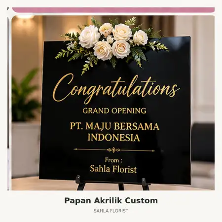Papan Bunga Akrilik Gayungan